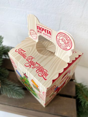 Коробка подарочная Новогодняя посылочка, 108х108х108 (+53) мм — изображение 3